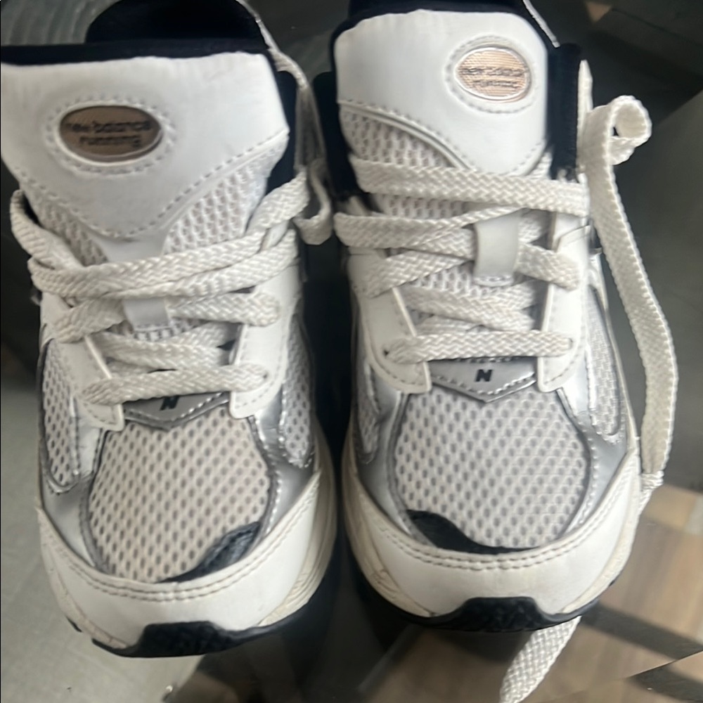 New Balance Kids White and Gray Sneakers size 12